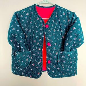 OOTT BEBE Flower Collection Kids Corduroy Floral Print Girls Jacket Size 8-10